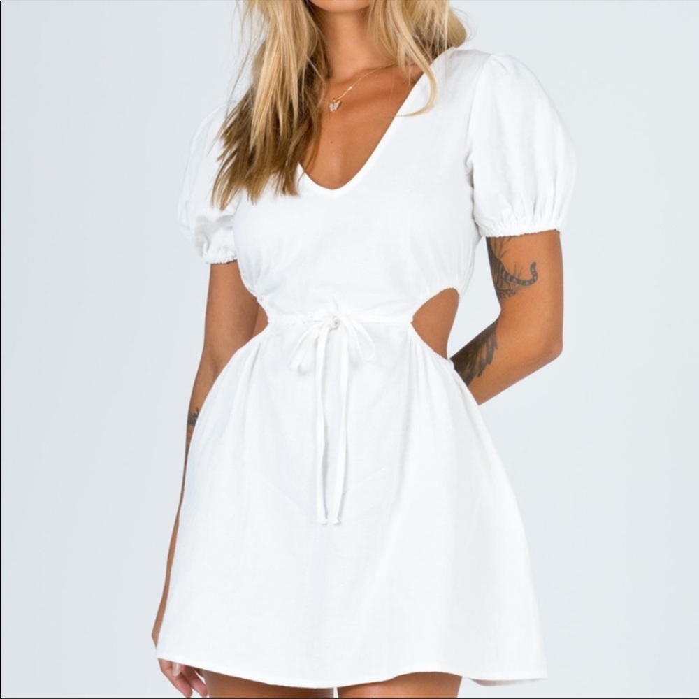Princess Polly white hermaey mini dress // size US 8, AU/UK 12